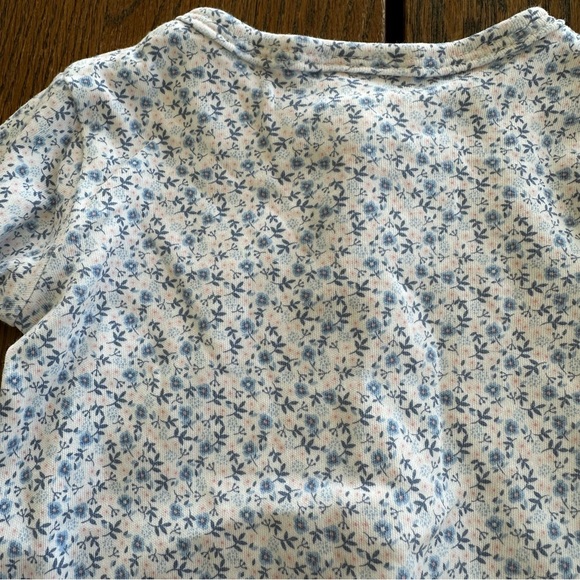 Marquise Bundle Blue Floral Warm Pink White Stripe Footies Girls Summer Outfit - Picture 7 of 12